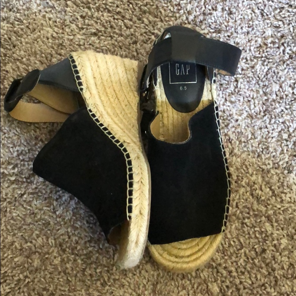 *SOLD* GAP Black Wedge Espadrilles
